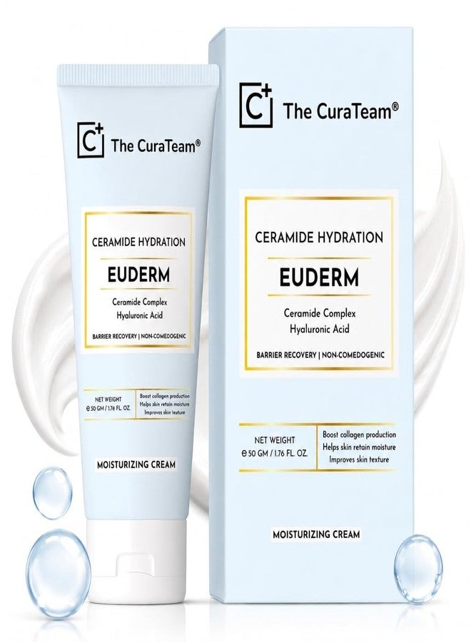 The CuraTeam Ceramides Moisturizer with Hyaluronic for Intense Moisturizing and Skin Strengthening | Barrier Repair Cream | Long Lasting Hydration | Suitable for Normal to Dry Skin | 50gm - Image 1
