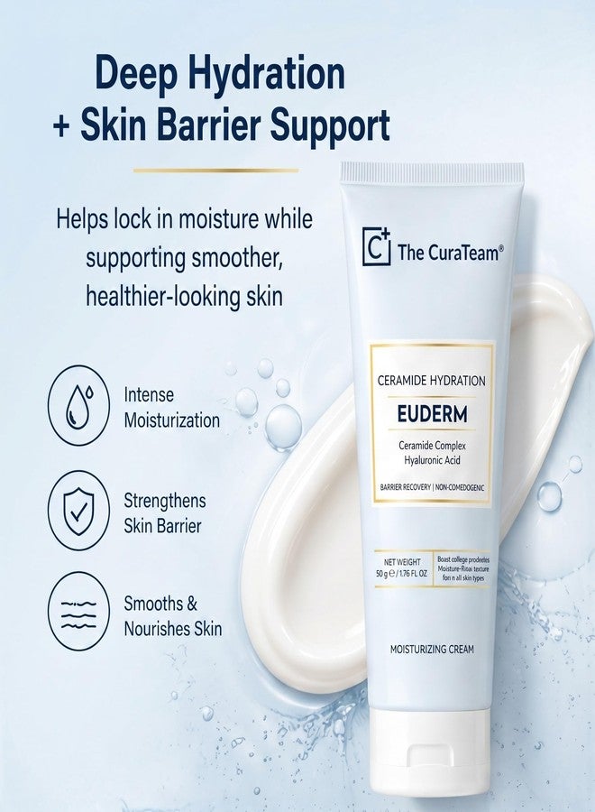 The CuraTeam Ceramides Moisturizer with Hyaluronic for Intense Moisturizing and Skin Strengthening | Barrier Repair Cream | Long Lasting Hydration | Suitable for Normal to Dry Skin | 50gm - Image 2