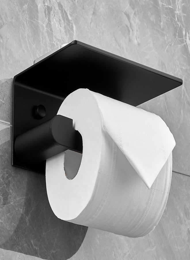 Plantex Space Aluminium Toilet Paper Holder with Mobile Stand/Tissue Paper Roll Holder/Toilet Roll Holder for Bathroom Accessories (Black) - Image 5