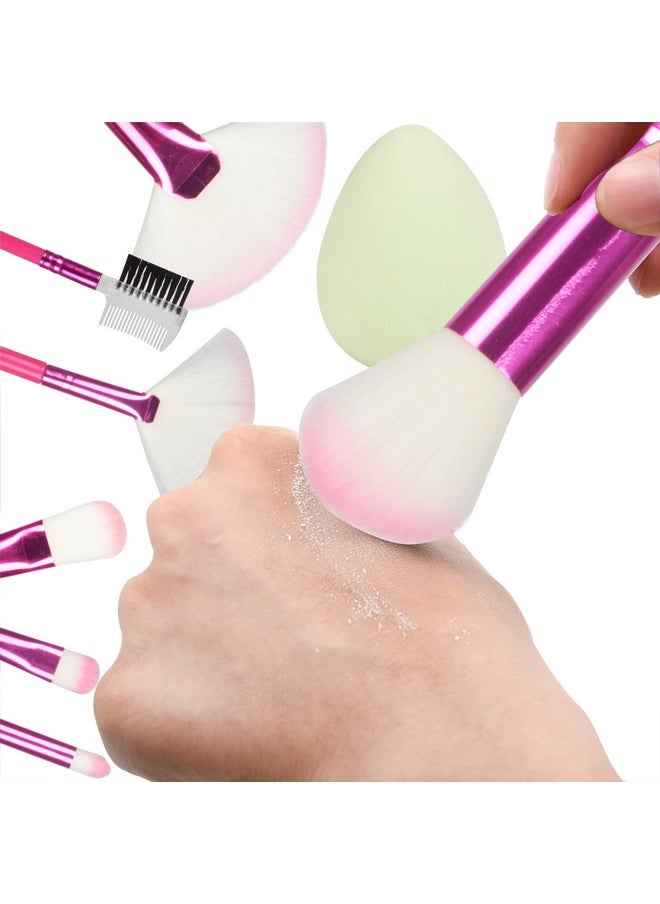 adbeni - Makeup Brush Set Professional Eyebrow, Fan, Eyeshadow, Eyebrow Comb, Powder, Concealer, Hoghlighter, Foundation Blending Brushes Kit (Set Of 8) & 1 Beauty Blender - Image 1