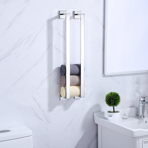 LANC Bath Towel Bar 24-Inche Stainless Steel Towel Rack for Toilet Bathroom Hardware Silver Towel Hanger Towel Rail Towel Rod Heavy Duty Wall Mounted Towel Holder Chrome Polished, A8804CP-6P1 - Image 5
