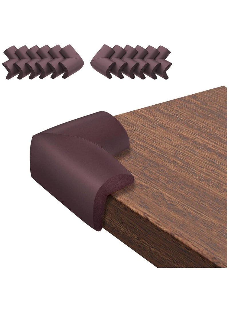8-Pack Corner Protectors Baby Proof, Furniture Corner and Edge Safety Bumpers, Soft Rubber Foam Cushion Covers, 3M Taped Corner Guards, Baby Child Proofing Pads, Table Corner Protectors, Brown - Image 3
