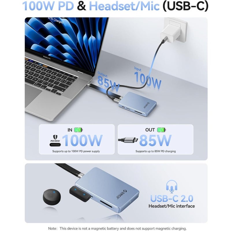 Magnetic M.2 NVMe SSD Enclosure USB 3.2 Gen 2 10 Gbps PD 100 W TF SD Card Reader MagSafe Dock for iPhone 17 16 15 Pro Max Plus 2230 2242 2260 2280 B+M Key Black AP80F - Image 5