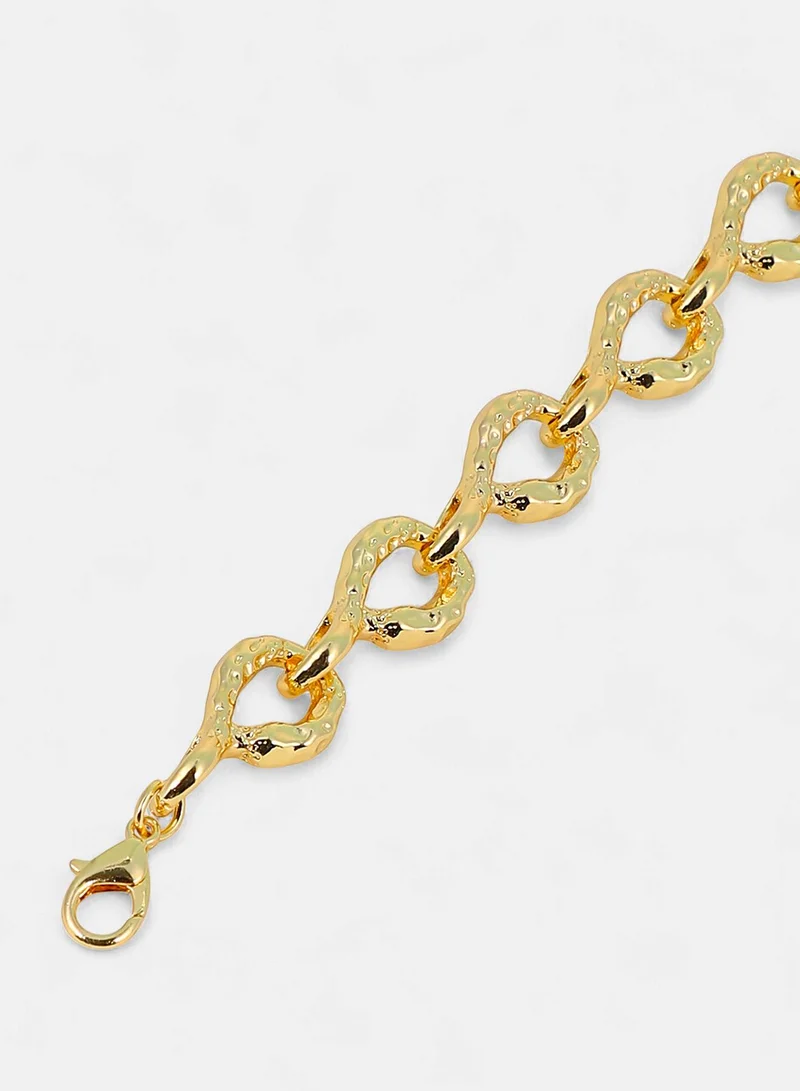 SOHI SOHI Women The Hammered Orb-Link Chain Bracelet | California  Colour | One-Size | Metallic Alloy Material | Lobster Clasp Closure | Bracelet For Casual & Evening Wear