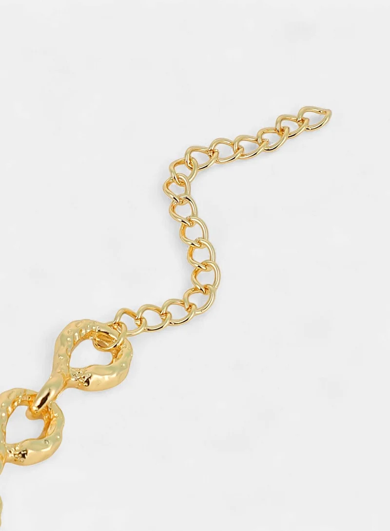 SOHI SOHI Women The Hammered Orb-Link Chain Bracelet | California  Colour | One-Size | Metallic Alloy Material | Lobster Clasp Closure | Bracelet For Casual & Evening Wear