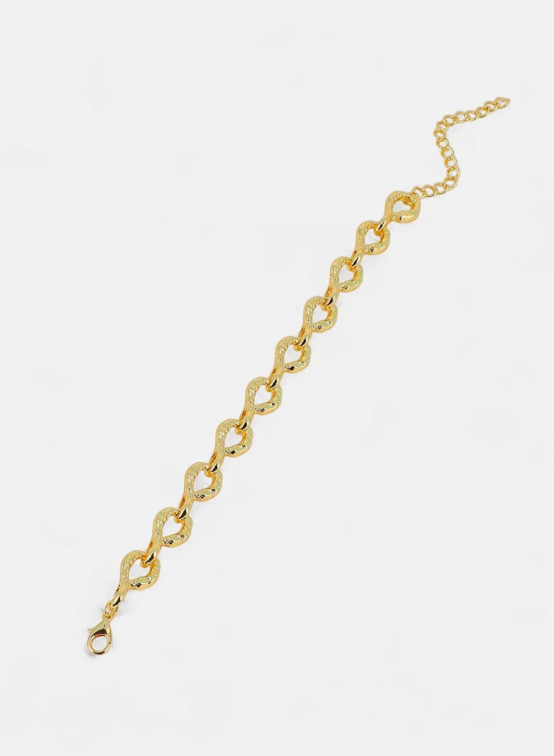 SOHI SOHI Women The Hammered Orb-Link Chain Bracelet | California  Colour | One-Size | Metallic Alloy Material | Lobster Clasp Closure | Bracelet For Casual & Evening Wear