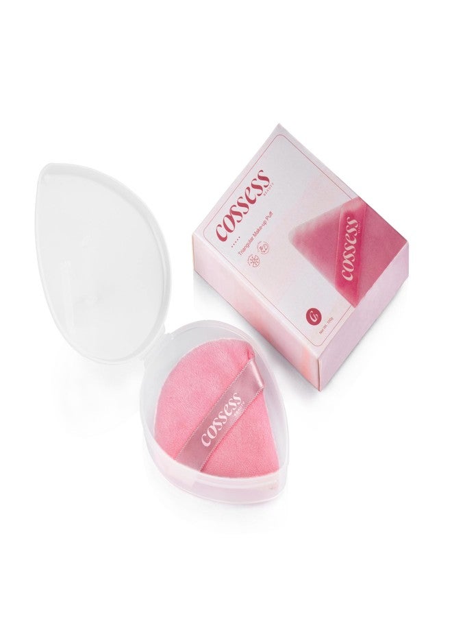 Cossess Beauty Triangle Puff | With Perforated Case | Travel Friendly | Wet and Dry Application Of Makeup | Reusable | Triangle Powder Puff - Image 1