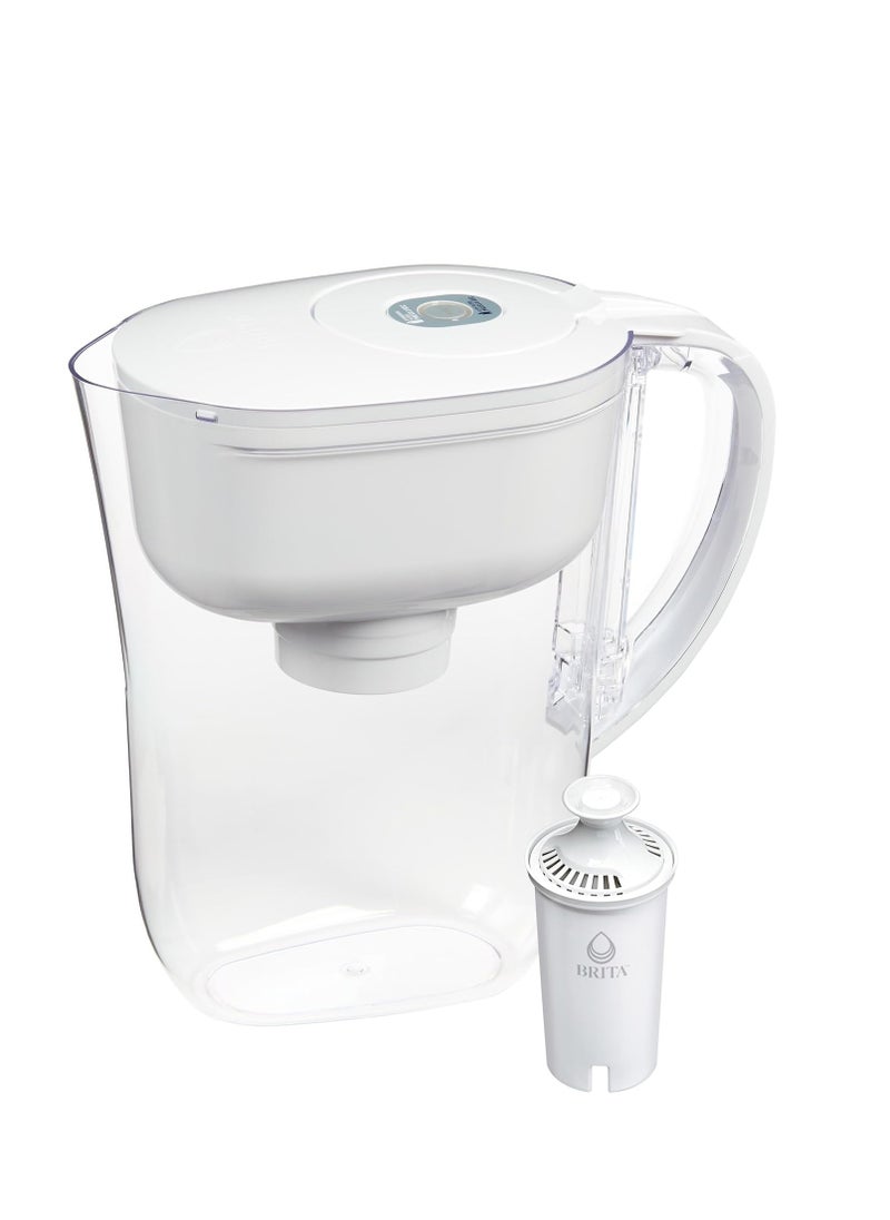 BRITA - Brita Metro Water Filter Pitcher with SmartLight Filter Change Indicator, BPA-Free, Replaces 1,800 Plastic Water Bottles a Year, Lasts Two Months, Includes 1 Filter, Small - 6-Cup Capacity, White - Image 1