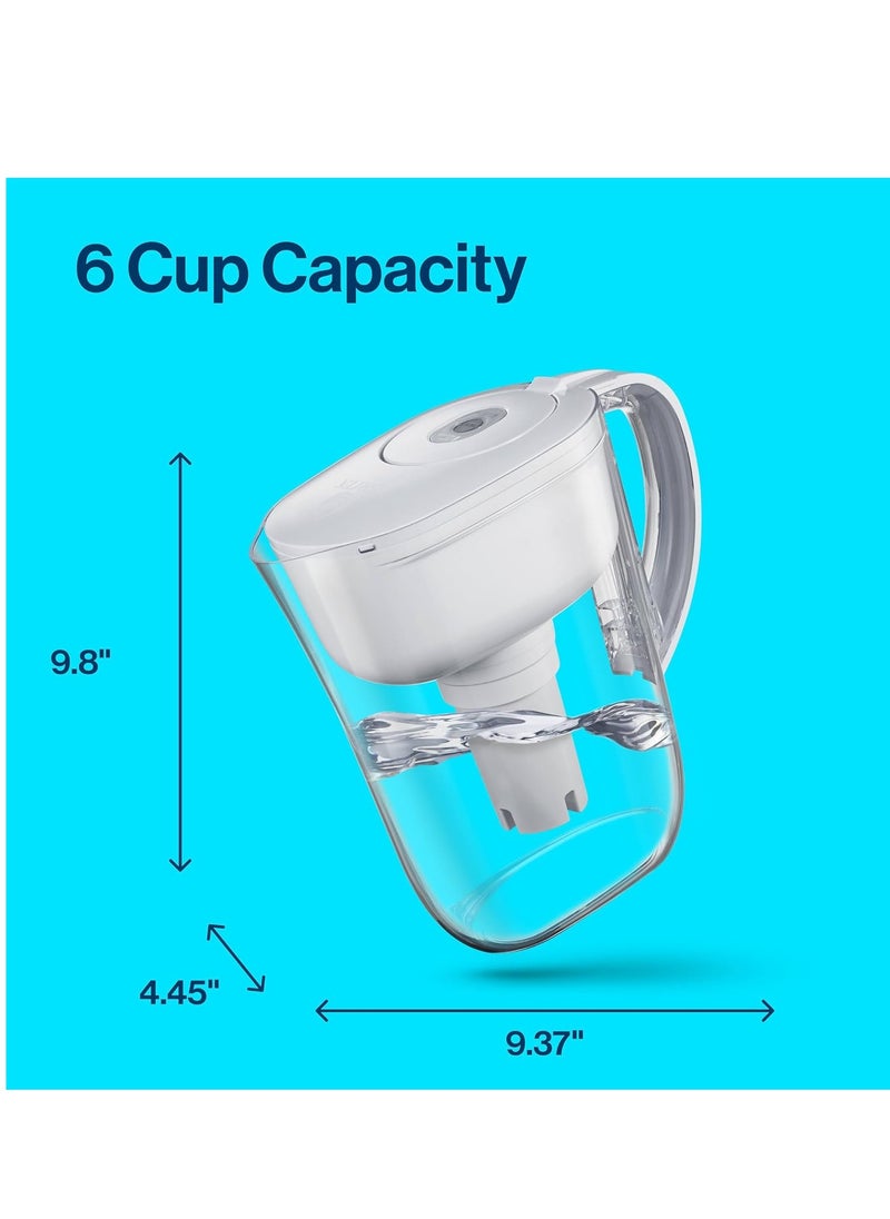BRITA - Brita Metro Water Filter Pitcher with SmartLight Filter Change Indicator, BPA-Free, Replaces 1,800 Plastic Water Bottles a Year, Lasts Two Months, Includes 1 Filter, Small - 6-Cup Capacity, White - Image 1