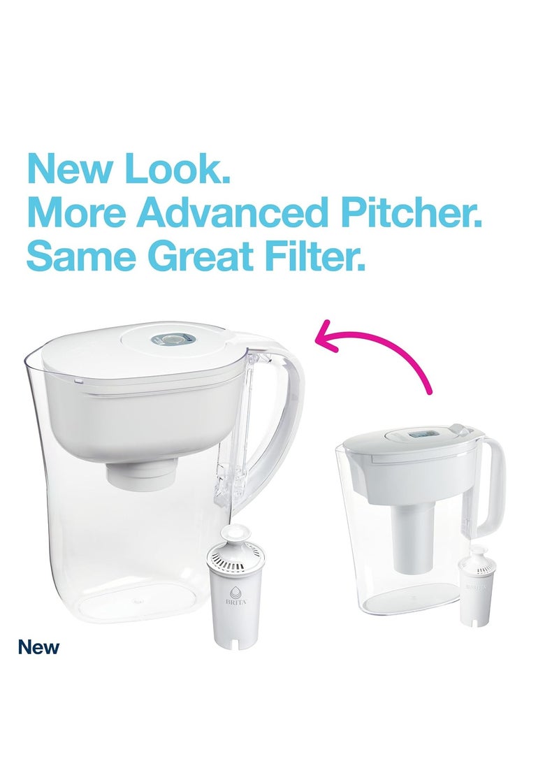 BRITA - Brita Metro Water Filter Pitcher with SmartLight Filter Change Indicator, BPA-Free, Replaces 1,800 Plastic Water Bottles a Year, Lasts Two Months, Includes 1 Filter, Small - 6-Cup Capacity, White - Image 1