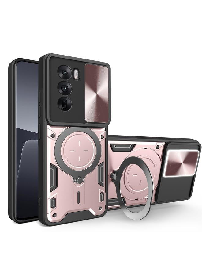 اس-توب جراب لهاتف OPPO Reno12 5G Global CD Texture Sliding Camshield حامل مغناطيسي جراب هاتف - Image 1