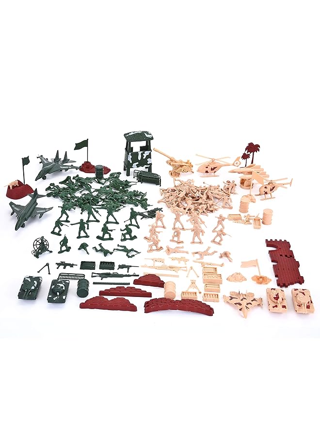 JOYIN 164 Piece Military Soldier Playset Army Men Play Bucket Army Action Figures Battle Group Deluxe Military Playset With Army Men Aircrafts Helicopters Tanks With Bucket - Image 3