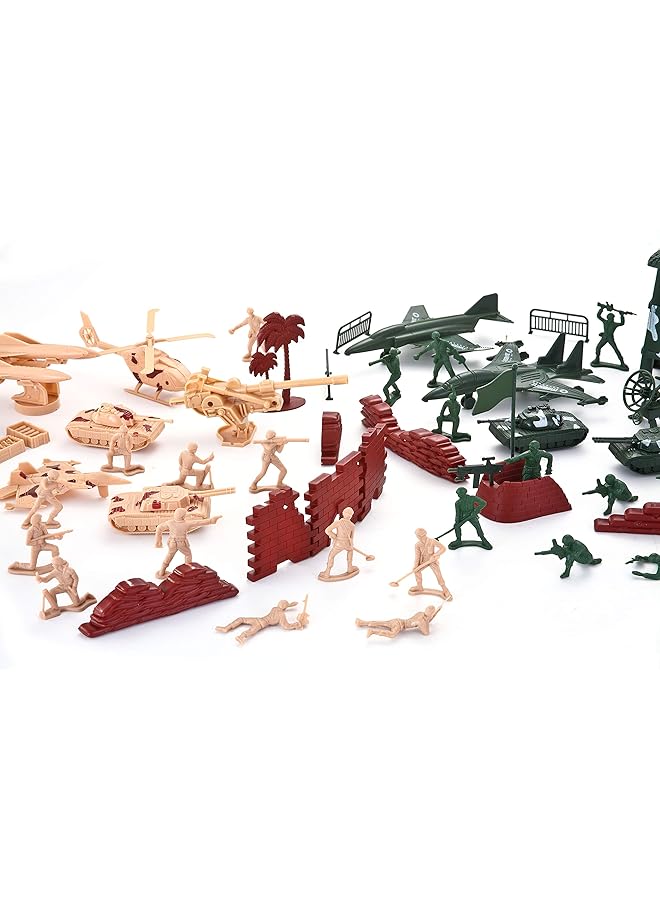 JOYIN 164 Piece Military Soldier Playset Army Men Play Bucket Army Action Figures Battle Group Deluxe Military Playset With Army Men Aircrafts Helicopters Tanks With Bucket - Image 2