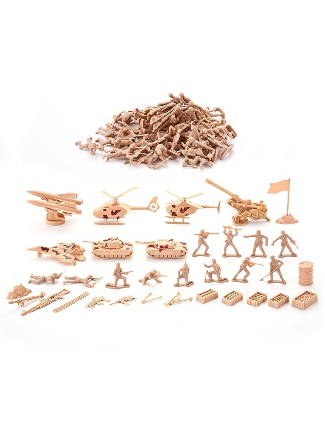 JOYIN 164 Piece Military Soldier Playset Army Men Play Bucket Army Action Figures Battle Group Deluxe Military Playset With Army Men Aircrafts Helicopters Tanks With Bucket - Image 5