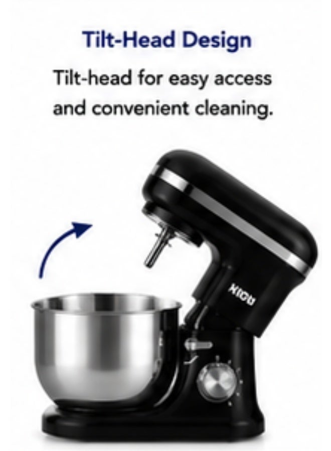KION Stand Mixer 1000W with 5L Stainless Steel Bowl, 6 Speeds – Black - KHD/306-2 5 L 1000 W KHD/306-2 black - Image 2