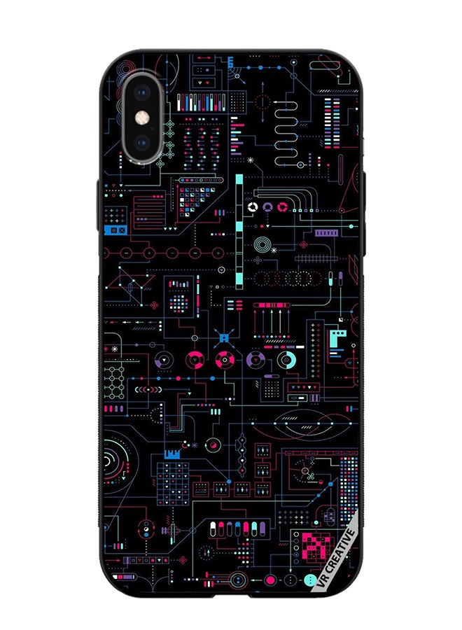 VR CREATIVE Protective Case Cover For Apple iPhone XS Max Circuit Design Multicolour - Image 1