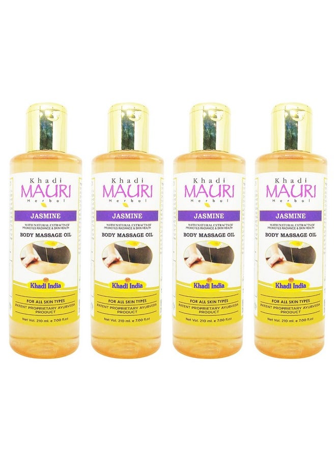 Khadi MAURI Jasmine Head & Body Massage Oil - Pack Of 4 (840 Ml)  - Image 1