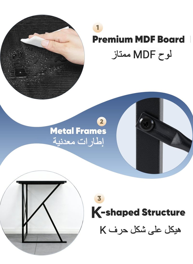 WAMIT Computer Desk with K-Shaped Metal Legs - Sturdy Office Writing Study Table, Waterproof Surface with Reinforced Support, Durable Metal Frame Workstation  for Home & Bedroom,Gaming table, gaming desk, home office table 130cm - Image 5