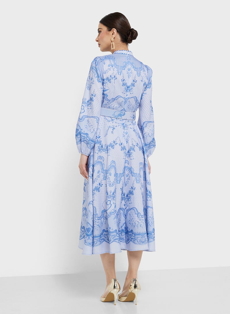 خزانة فستان ميدي بطبعة زهور - Image 2