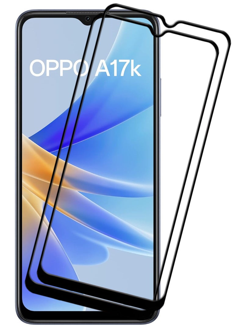 ACLIX 2 Pieces Antistatic ESD Dustproof Premium Quality High Definition Tempered Glass Screen Protector Designed For Oppo A17k - Image 1