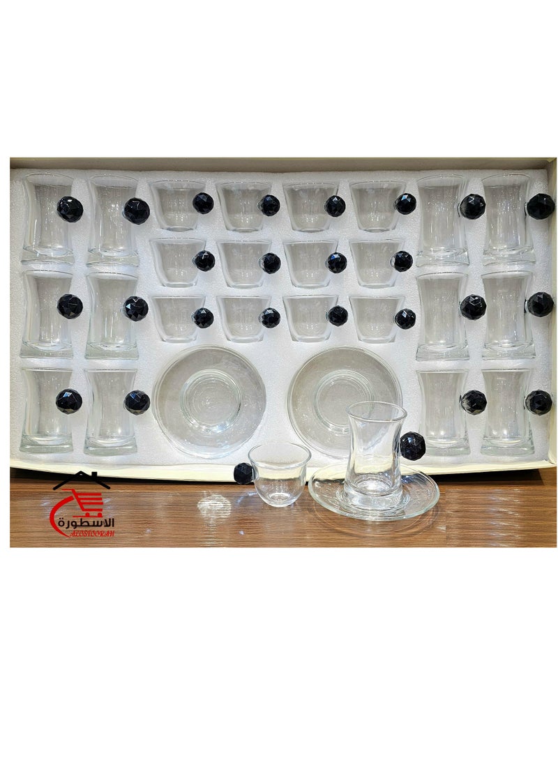 Qahwa 36 Piece Tea Cups and Coffee Cups Set with Saucers  - Image 1