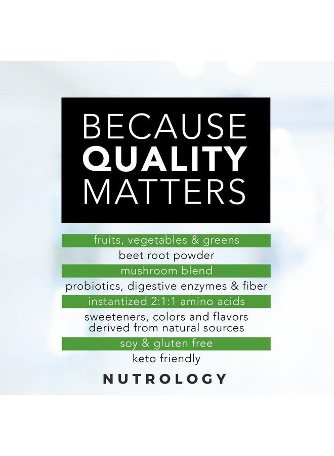 Nutrology Greens & Fruits Powder Naturally Sourced Fruits Vegetables Greens Beet Powder & Mushroom Blend Probiotics Digestive Enzymes Fiber Antioxidants Immune Support Chocolate (30 Servings) - Image 5