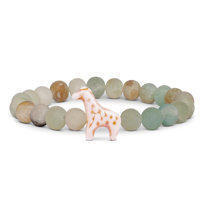 Fahlo Giraffe Tracking Bracelet â€“ Track a Real Giraffeâ€™s Journey â€“ Supports Wildlife Conservation â€“ Elastic, One Size Fits Most â€“ on Interactive Mobile App Map â€“ Unisex Conservation Gift (Sky Stone) - Image 1