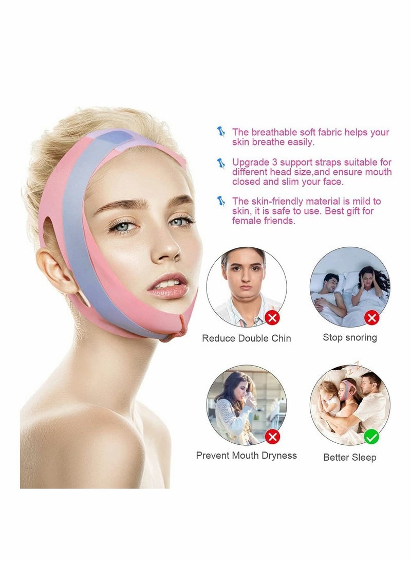 Excefore Anti Snoring Chin Strap, Comfortable Snoring Reduction Relief Snore Stopper, Breathable Adjustable Stop Snoring Head Band, Sleep Aid for Better Breath, Anti Snoring Devices for Men Women (Pink) - Image 3
