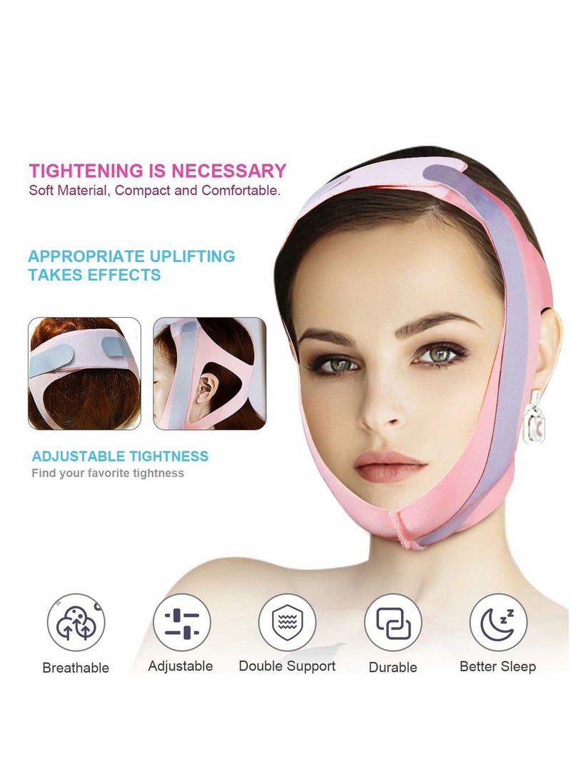 Excefore Anti Snoring Chin Strap, Comfortable Snoring Reduction Relief Snore Stopper, Breathable Adjustable Stop Snoring Head Band, Sleep Aid for Better Breath, Anti Snoring Devices for Men Women (Pink) - Image 2