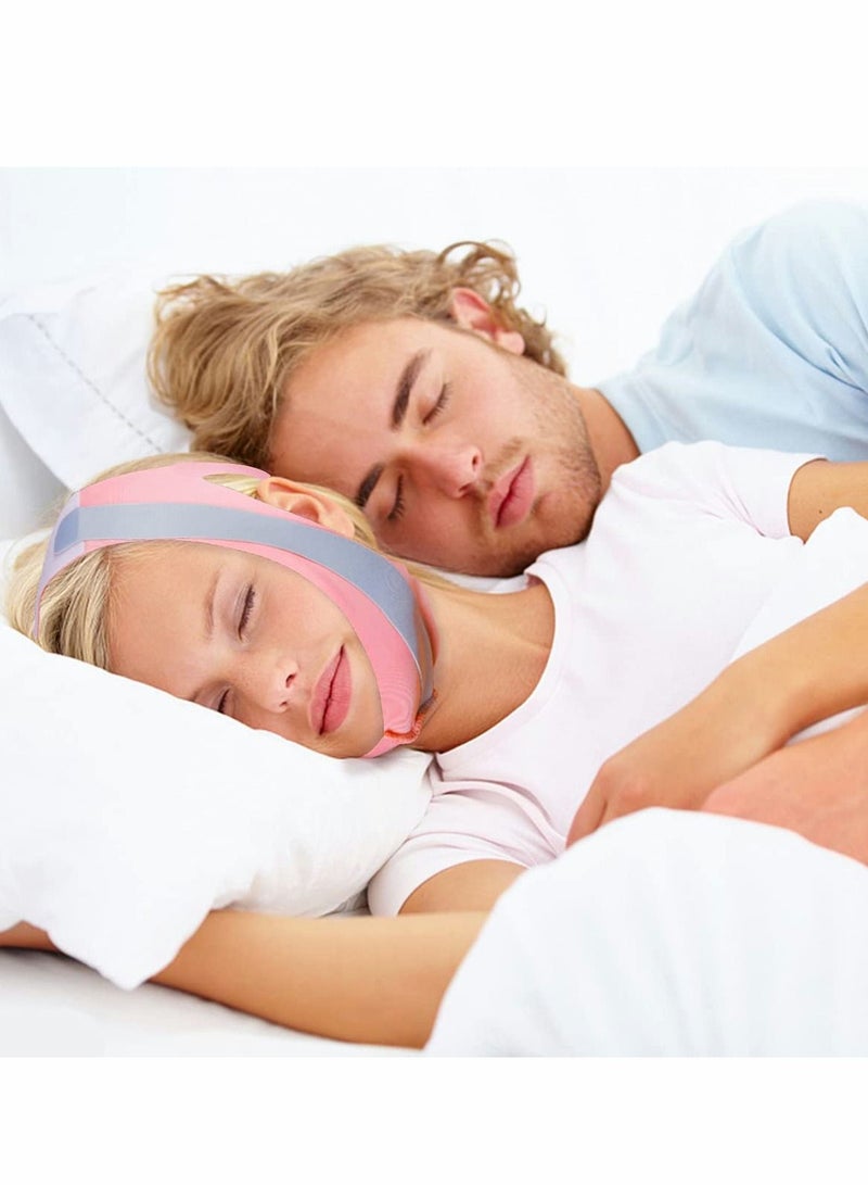 Excefore Anti Snoring Chin Strap, Comfortable Snoring Reduction Relief Snore Stopper, Breathable Adjustable Stop Snoring Head Band, Sleep Aid for Better Breath, Anti Snoring Devices for Men Women (Pink) - Image 5