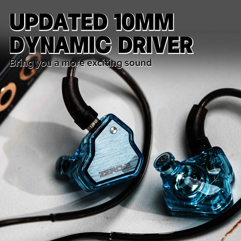 Linsoul 7Hz x Crinacle Zero:2 in Ear Monitor, Updated 10mm Dynamic Driver IEM, Wired Earbuds Earphones, Gaming Earbuds, with OFC IEM Cable for Musician (with MIC, Blue) - Image 3