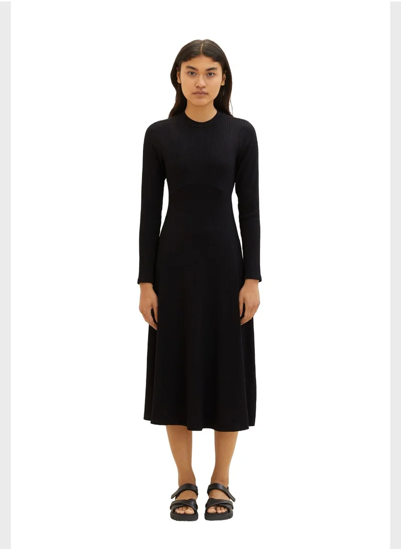 TOM TAILOR Cut Out Ribbed Dress