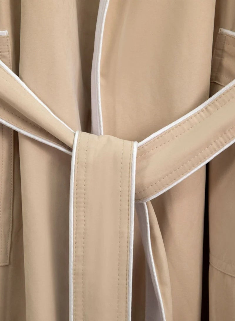 ناداف روب منزلي نداف قطن 100% فاخر بيج وزن 1.16 كجم مقاس L / XL - Image 3