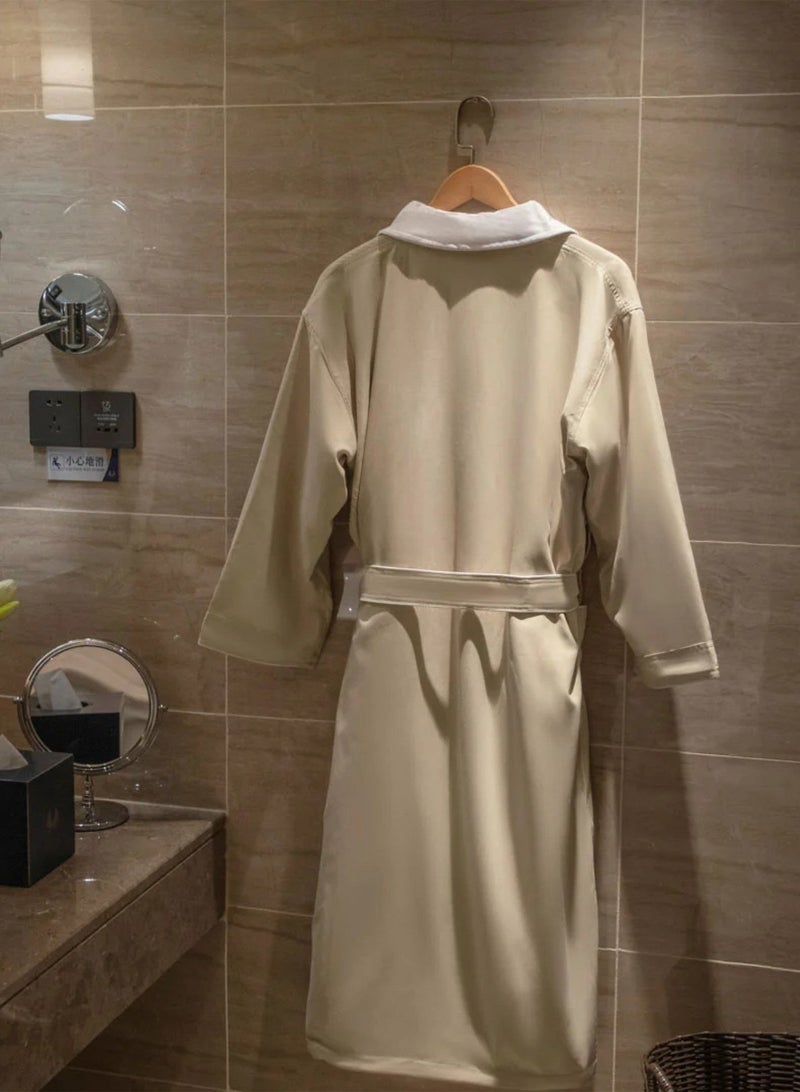 ناداف روب منزلي نداف قطن 100% فاخر بيج وزن 1.16 كجم مقاس L / XL - Image 5