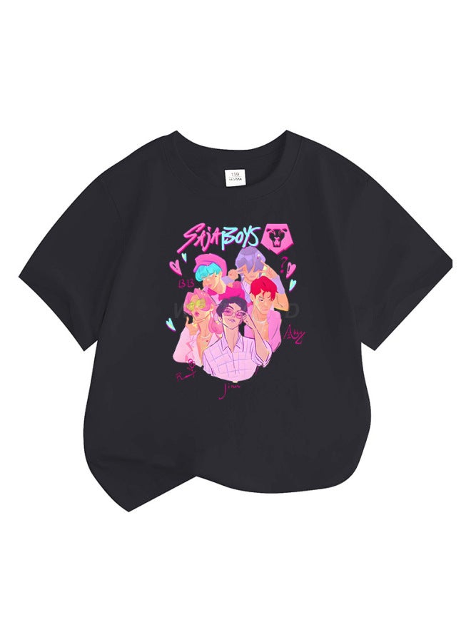 Best Seller Kpop Anime Cartoon Print Fashion Kids Short Sleeve T-shirt Loose Casual Top - Image 1