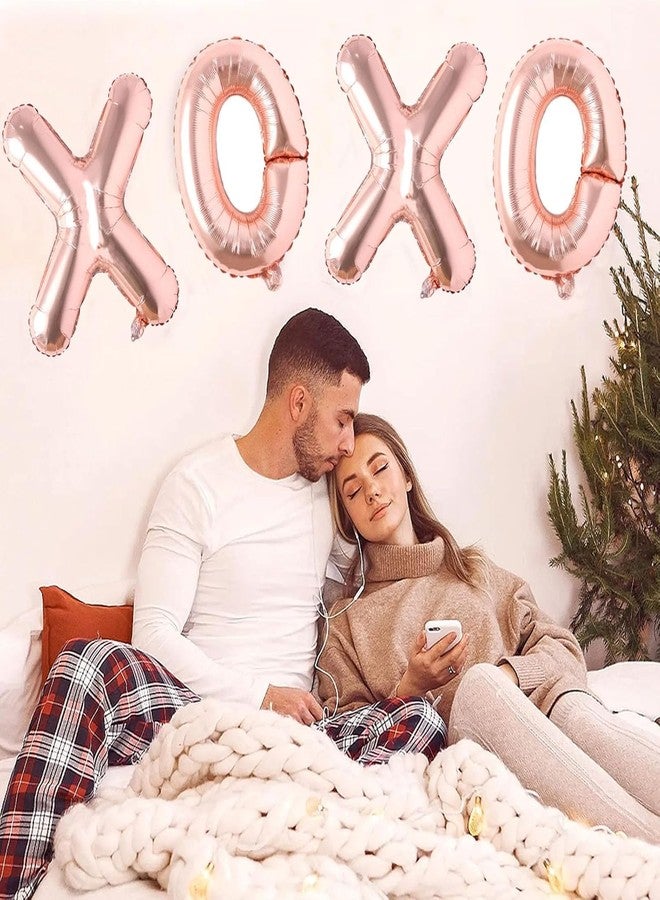 سوتشات بالونات سوتشات XOXO حروف عيد الحب بالونات مايلر فويل خطوبة عيد الحب زفاف زواج حفل توديع العزوبية ديكور حفلة عيد ميلاد دعائم تصوير زينة (ذهبي وردي) - Image 5