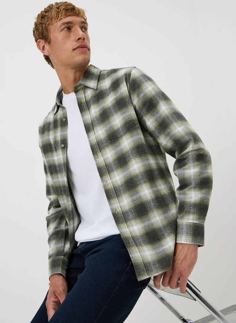 Matalan Khaki Check Flannel Shirt