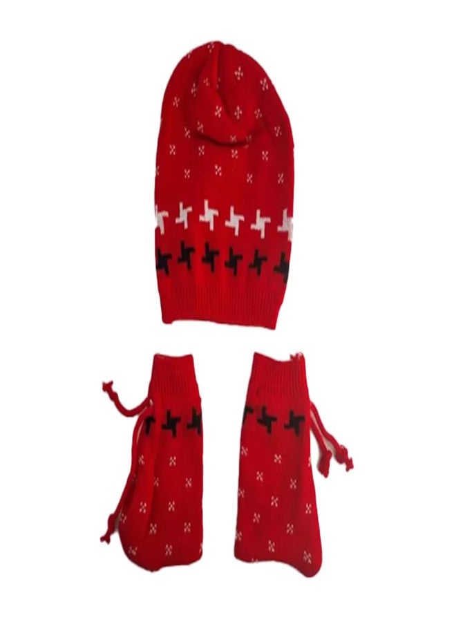 BONUM Baby Unisex New Born Baby Boys Girls Soft Comfortable Trendy Woolen Round Neck Sweater Set with Payjami, Cap and Pair of Booties for Toddlers - Image 3