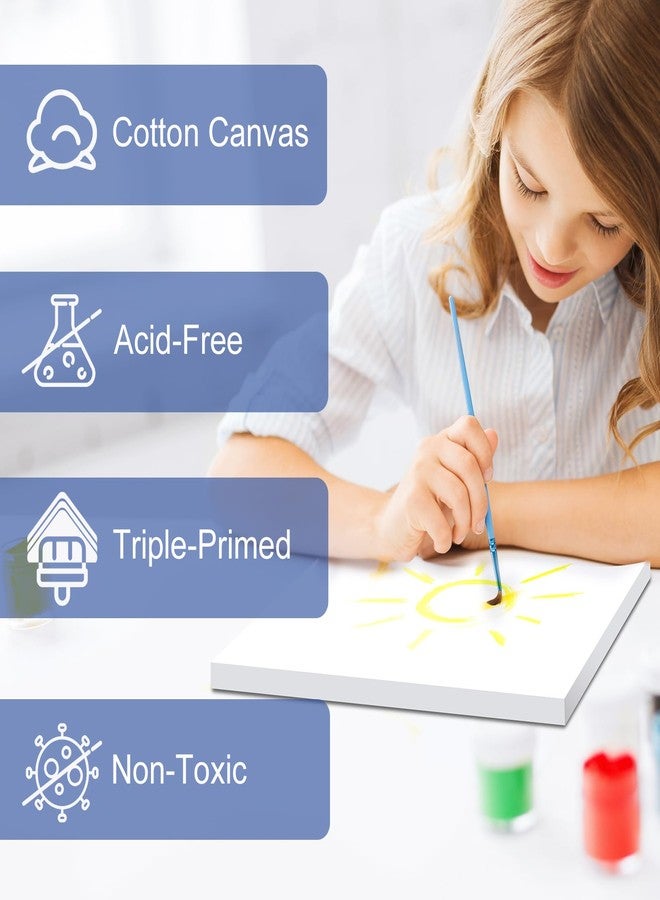 FUMILE Stretched Canvas for Painting, Canvases for Painting Multi 4 Pack 5x7,8x10 (2 of Each), Cotton Primed Acid Free Blank Canvases for Painting for Oil Paint, Acrylic Paint, Gouache and Tempera. - Image 4