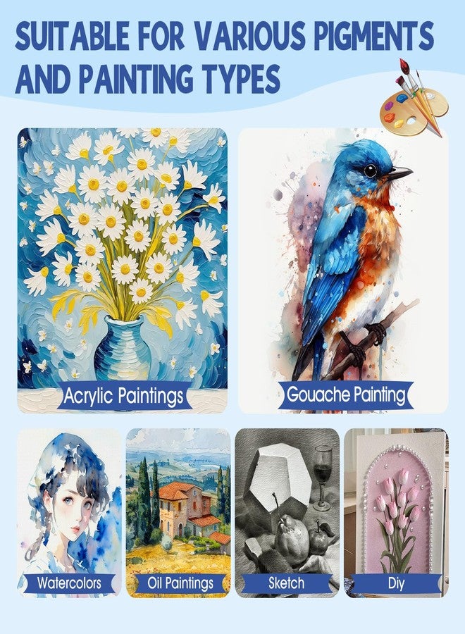 FUMILE Stretched Canvas for Painting, Canvases for Painting Multi 4 Pack 5x7,8x10 (2 of Each), Cotton Primed Acid Free Blank Canvases for Painting for Oil Paint, Acrylic Paint, Gouache and Tempera. - Image 5