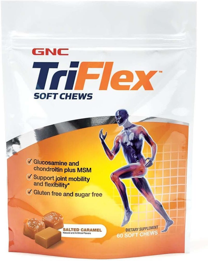 GNC TriFlex Soft Chews Salted Caramel 60 Soft Chews Supports Joint Health - Image 1