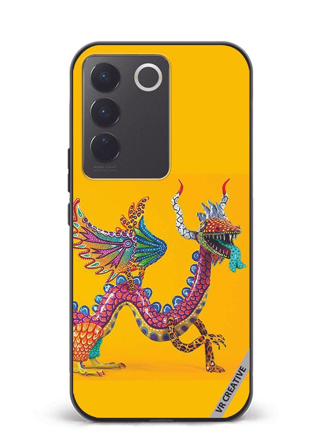 VR CREATIVE Protective Case Cover For Vivo V27e Dragon Design Multicolour - Image 1