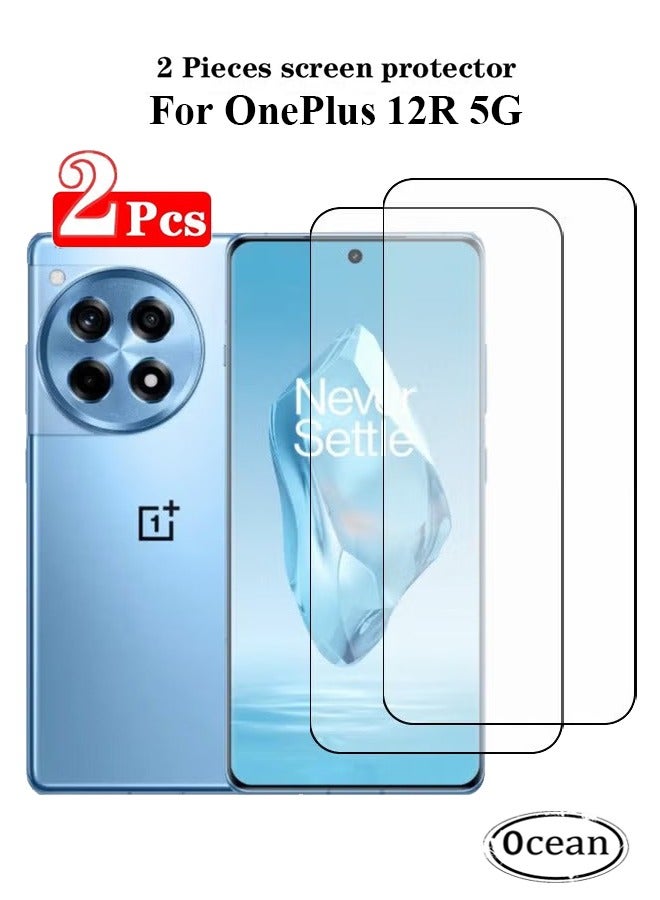 أوشن 2pcs ينطبق على oneplus 12R 5G فيلم حماية الشاشة ، 9H صلابة الزجاج الصلب ، 3D منحني قناع عالية الدقة فيلم حماية بصمات الأصابع - Image 1