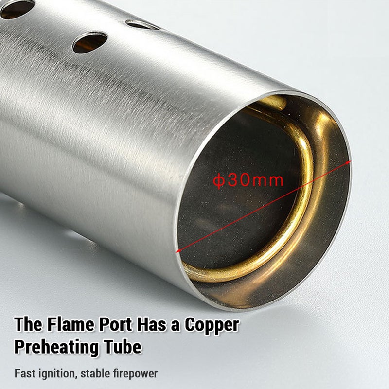Stainless Steel Flame thrower With Preheating Tube Barbecue Fire Point Carbon Flamethrower - Image 2