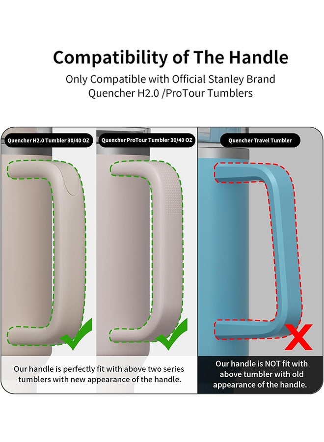 Stanley 6 Colors LED Light-Up Tumbler Handle for Stanley 40oz/30oz, Comfortable Water Bottle Handle for Stanley Tumbler-Compatible with 40oz Stanley Cup Accessories, Use for Outdoor, Party, Home (Rose Quartz) - Image 2