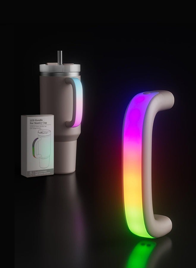 Stanley 6 Colors LED Light-Up Tumbler Handle for Stanley 40oz/30oz, Comfortable Water Bottle Handle for Stanley Tumbler-Compatible with 40oz Stanley Cup Accessories, Use for Outdoor, Party, Home (Rose Quartz) - Image 1
