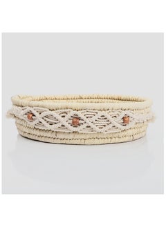Bazaar Misr Macrame Wicker tray round 40 cm  - Image 1