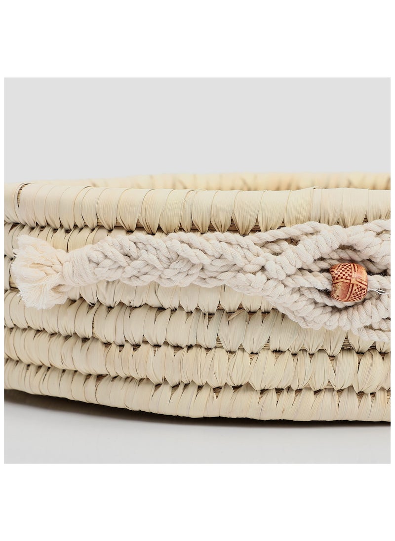 Bazaar Misr Macrame Wicker tray round 40 cm  - Image 2