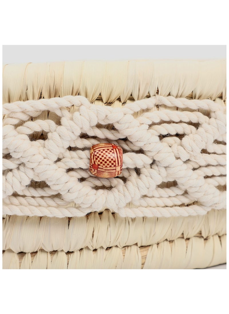 Bazaar Misr Macrame Wicker tray round 40 cm  - Image 4