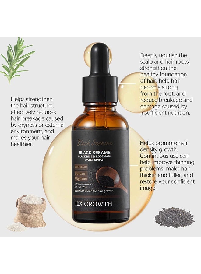 EELHOE Black Sesame Black Rice & Rosemary Water Spray, Black Sesame Hair Growth Serum, Black Sesame Serum 10X Hair Growth, 30ml - Image 4